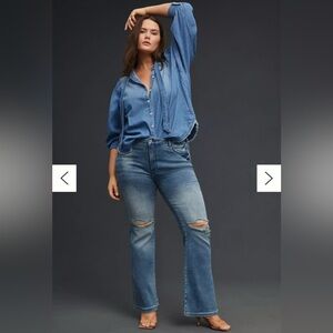 PILCRO The Icon Jeans Anthropologie Sz 32 / 14 Flare Distressed